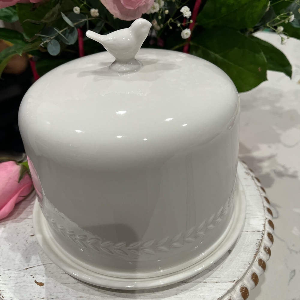 Martha Stewart White Ceramic Serveware Dome